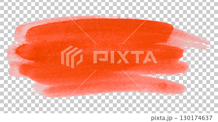 red watercolor background. Artistic hand paint. Isolated on transparent background. 130174637