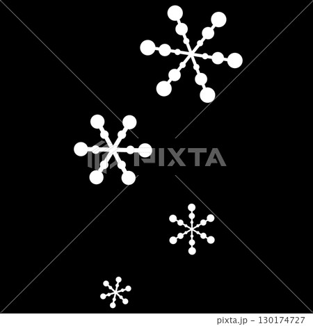 白い点と線のシンプルな雪の結晶 130174727