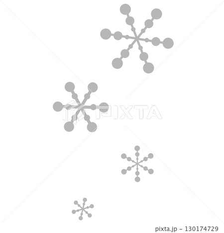 グレーの点と線のシンプルな雪の結晶 130174729