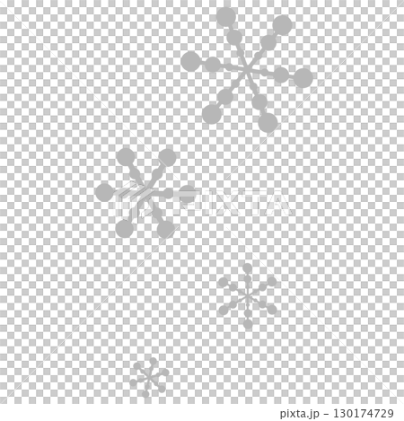 グレーの点と線のシンプルな雪の結晶 130174729