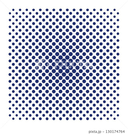 ハーフトーン円ドット素材イラスト背景　ネイビー紺青色　ベクターpng　背景透明 130174764