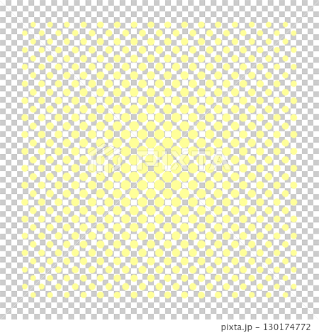 ハーフトーン円ドット素材イラスト背景　暖色オレンジ黄色　ベクターpng　背景透明 130174772