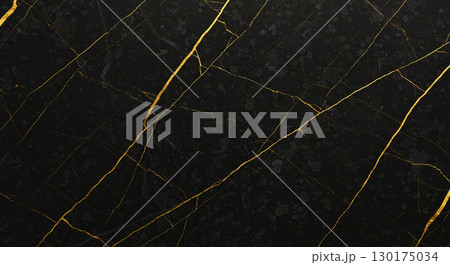 Black Marble Texture with Golden Veins 130175034