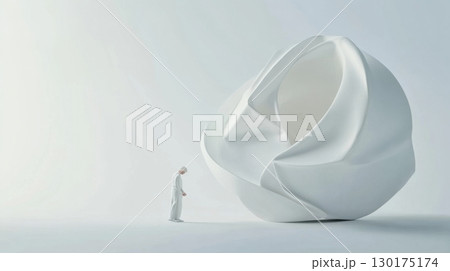Miniature Figure and Abstract Sculpture 130175174