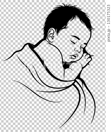 baby sleeping black and white concept baby sleeping black and white concept 130175323