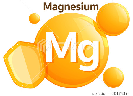 Magnesium Vitamin Icon with Protective Shield Vector 130175352