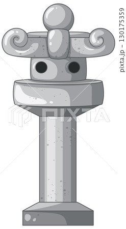 Traditional Japanese Stone Lantern Vector Illustration Traditional Japanese Stone Lantern Vector Illustration 130175359