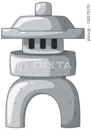 Traditional Japanese Stone Lantern Vector Illustration 130175370