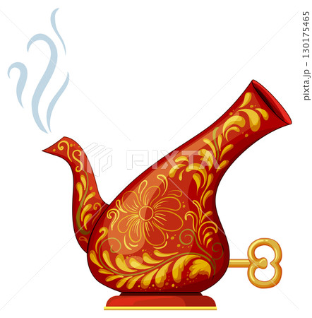 Decorative Red Magic Lamp with Floral Patterns and Steam 130175465