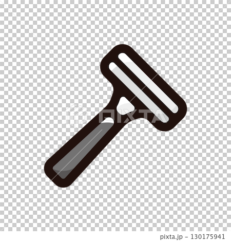 カミソリ、T字カミソリのイラストアイコン（スタイリング・理髪店・バーバーショップ素材） 130175941