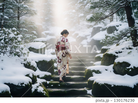雪景色と和の暮らし 130176230