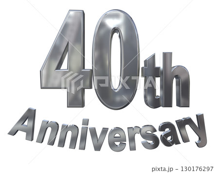 3DCG文字「40th Anniversary/40周年マークキラキラ」 130176297