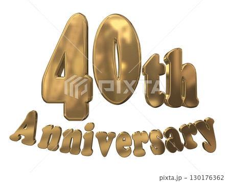 3DCG文字「40th Anniversary/40周年マークキラキラ」 130176362