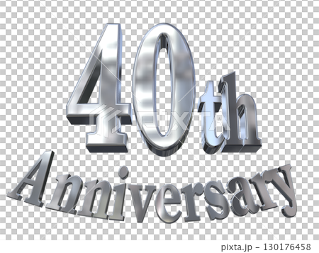 3DCG文字「40th Anniversary/40周年マークキラキラ」 130176458