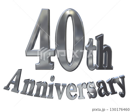 3DCG文字「40th Anniversary/40周年マークキラキラ」 130176460