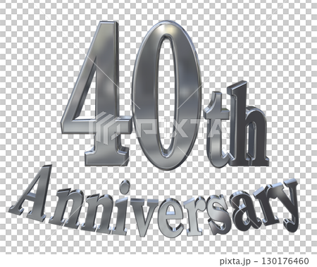 3DCG文字「40th Anniversary/40周年マークキラキラ」 130176460