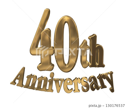 3DCG文字「40th Anniversary/40周年マークキラキラ」 130176537