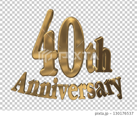 3DCG文字「40th Anniversary/40周年マークキラキラ」 130176537