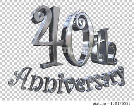 3DCG text "40th Anniversary/40th Anniversary Mark Sparkle" 3DCG text "40th Anniversary/40th Anniversary Mark Sparkle" 130176553
