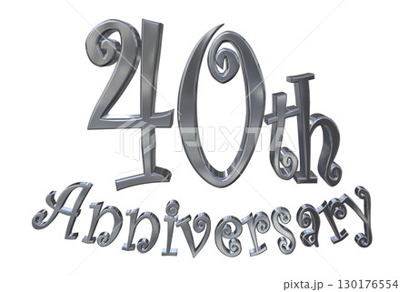3DCG文字「40th Anniversary/40周年マークキラキラ」 130176554