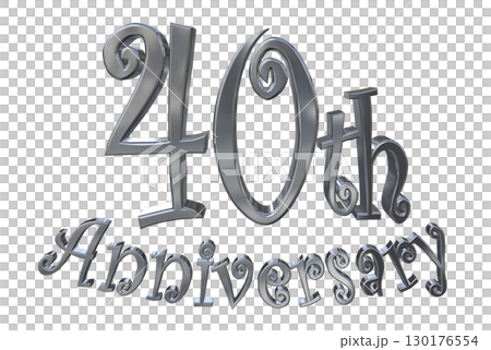 3DCG文字「40th Anniversary/40周年マークキラキラ」 130176554