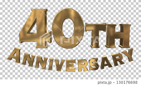 3DCG文字「40th Anniversary/40周年マークキラキラ」 130176698