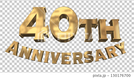 3DCG文字「40th Anniversary/40周年マークキラキラ」 130176700