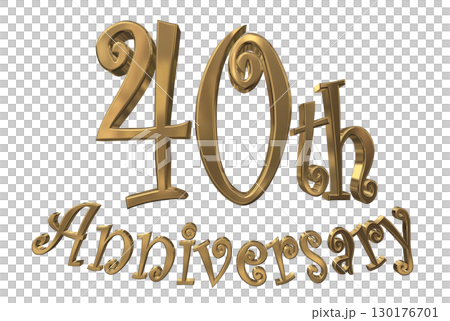 3DCG文字「40th Anniversary/40周年マークキラキラ」 130176701