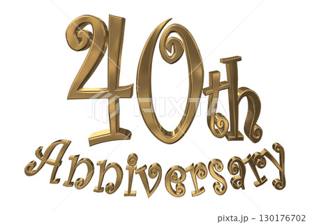 3DCG文字「40th Anniversary/40周年マークキラキラ」 130176702