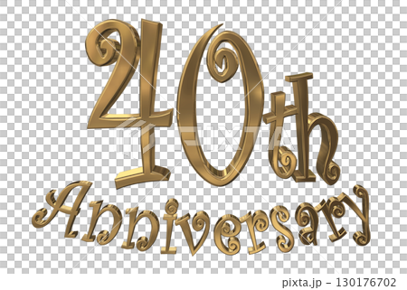 3DCG文字「40th Anniversary/40周年マークキラキラ」 130176702
