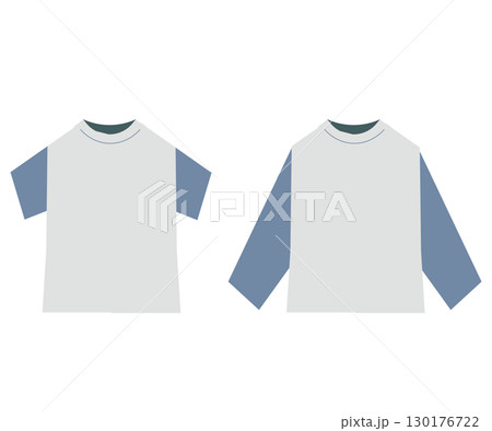 半袖と長袖シャツ。衣替え。ファッション。ベクターイラスト 130176722