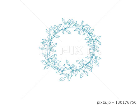 ナチュラルな線画のリーフのリース 130176750