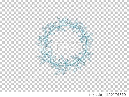 ナチュラルな線画のリーフのリース 130176750