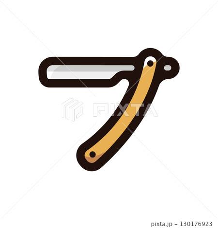 カミソリのイラストアイコン（スタイリング・理髪店・バーバーショップ素材） 130176923