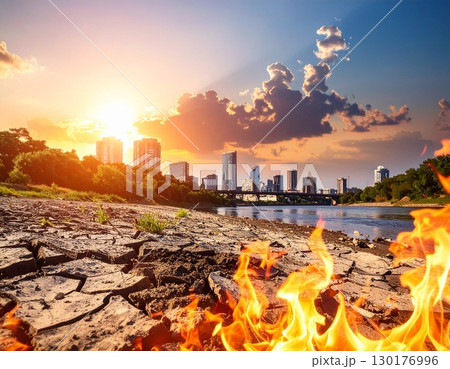 地球温暖化イメージ 地球温暖化イメージ 130176996