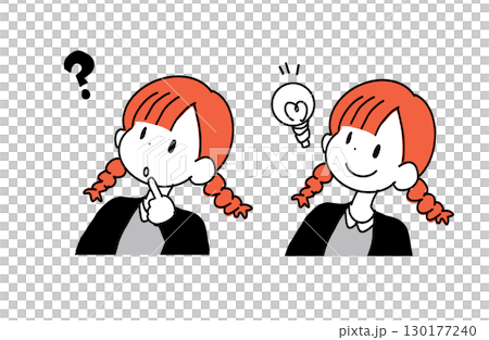 手繪插圖集兒童人物表現出情緒的變化（向量） 130177240