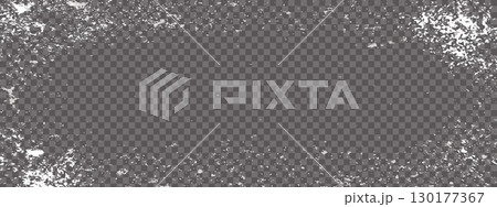 Frost crystal border. Icy window frames with snow effects for holiday. 130177367