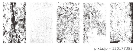 Rough distressed wood textures. Cracked plank backgrounds and grainy vector overlays. 130177385