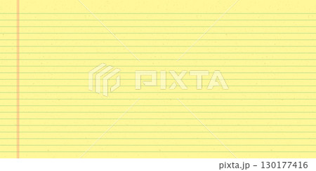 Yellow notebook paper with blue lines and red vertical margins. Striped design blank. Yellow notebook paper with blue lines and red vertical margins. Striped design blank. 130177416