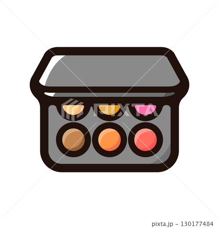 ファンデーション、メイクアップパレットのイラストアイコン（メイクアップ・化粧道具・化粧品素材） 130177484