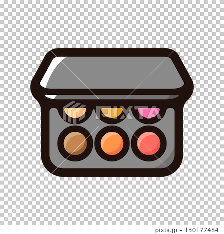 ファンデーション、メイクアップパレットのイラストアイコン（メイクアップ・化粧道具・化粧品素材） 130177484