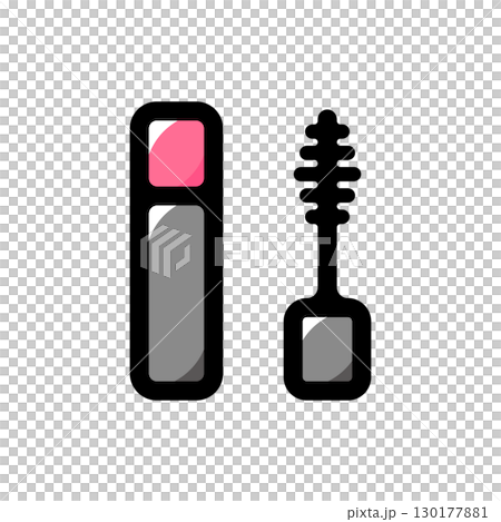 Eyelash brush, eyelash brush illustration icon (makeup, cosmetic tools, cosmetic materials) Eyelash brush, eyelash brush illustration icon (makeup, cosmetic tools, cosmetic materials) 130177881