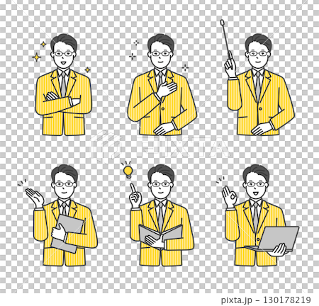 男性商務人士、顧問簡單圖像插圖素材集 130178219