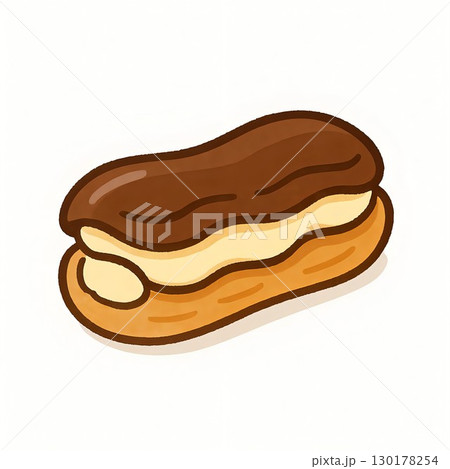 シンプルなエクレアのスイーツイラスト シンプルなエクレアのスイーツイラスト 130178254