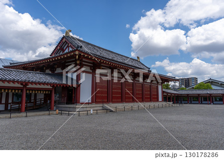 Main gate and pagoda of Shitenno-ji Temple in Osaka, Japan Main gate and pagoda of Shitenno-ji Temple in Osaka, Japan 130178286