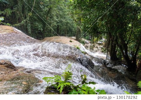 Saluopa waterfall in the tropical forest of Tentena, Sulawesi, Indonesia Saluopa waterfall in the tropical forest of Tentena, Sulawesi, Indonesia 130178292