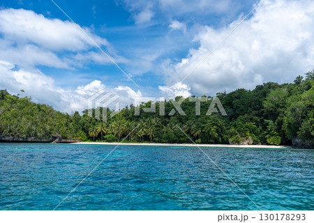 Paradise beach and island, Togian Islands, Sulawesi, Indonesia Paradise beach and island, Togian Islands, Sulawesi, Indonesia 130178293