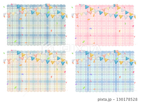 ガーランドのあるチェックのテクスチャ ガーランドのあるチェックのテクスチャ 130178528