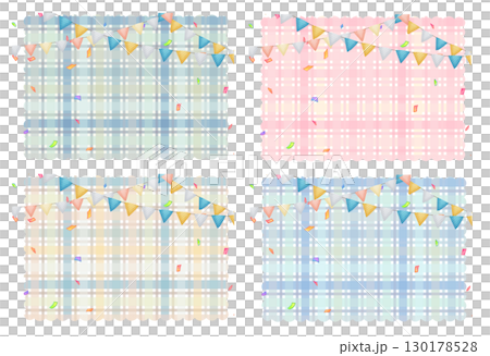 ガーランドのあるチェックのテクスチャ ガーランドのあるチェックのテクスチャ 130178528