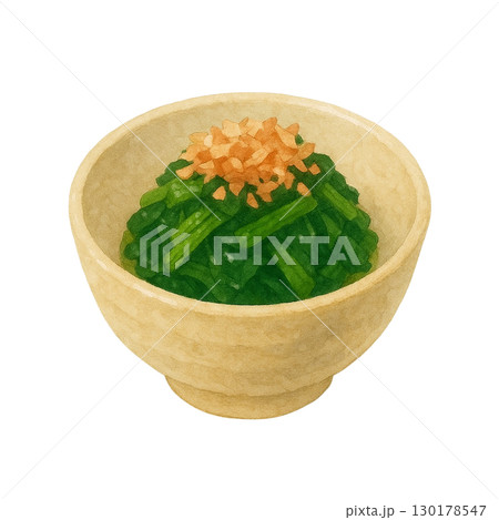【副菜】ほうれん草のおひたし(鰹節)のイラスト 130178547